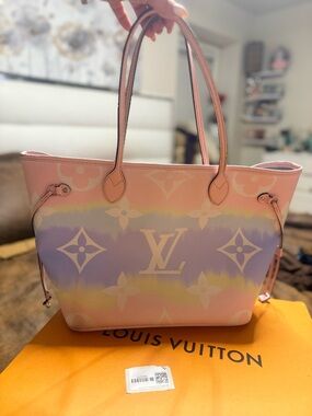 Louis Vuitton Pastel Monogram Neverfull Tote - Pink, Blue, Cream